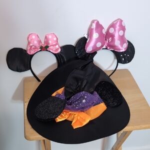 2 Pair Minnie Mouse Ears And Minnie Ears Witch Hat